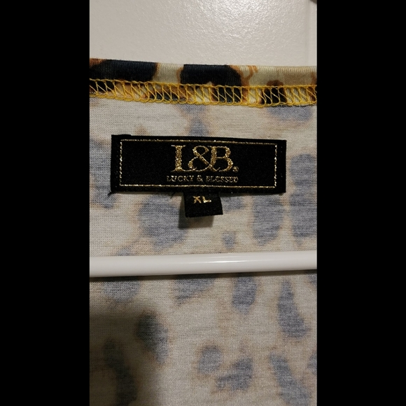 L&B Lucky and Blessed Leopard cheetah short sleeve duster kimono top XL - Picture 2 of 4